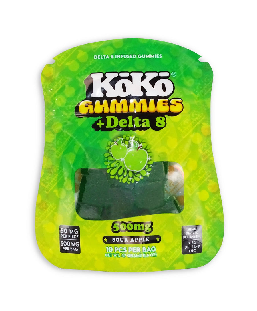 KoKo Gummies + Delta 8 Sour Apple Cali Sweets LLC 